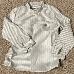 Tartine et Chocolat Blue and Gray Button Down Shirt with Classic Collar